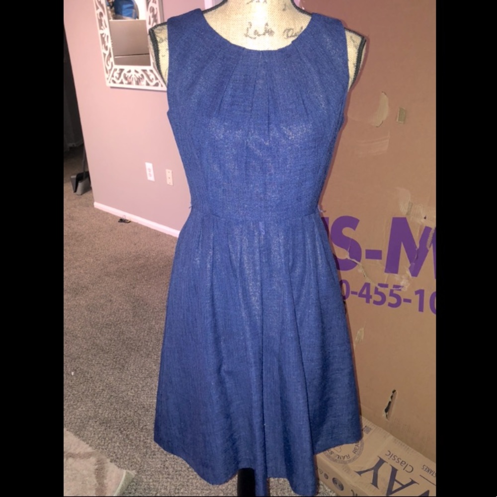 Navy dress with subtle gold shimmer